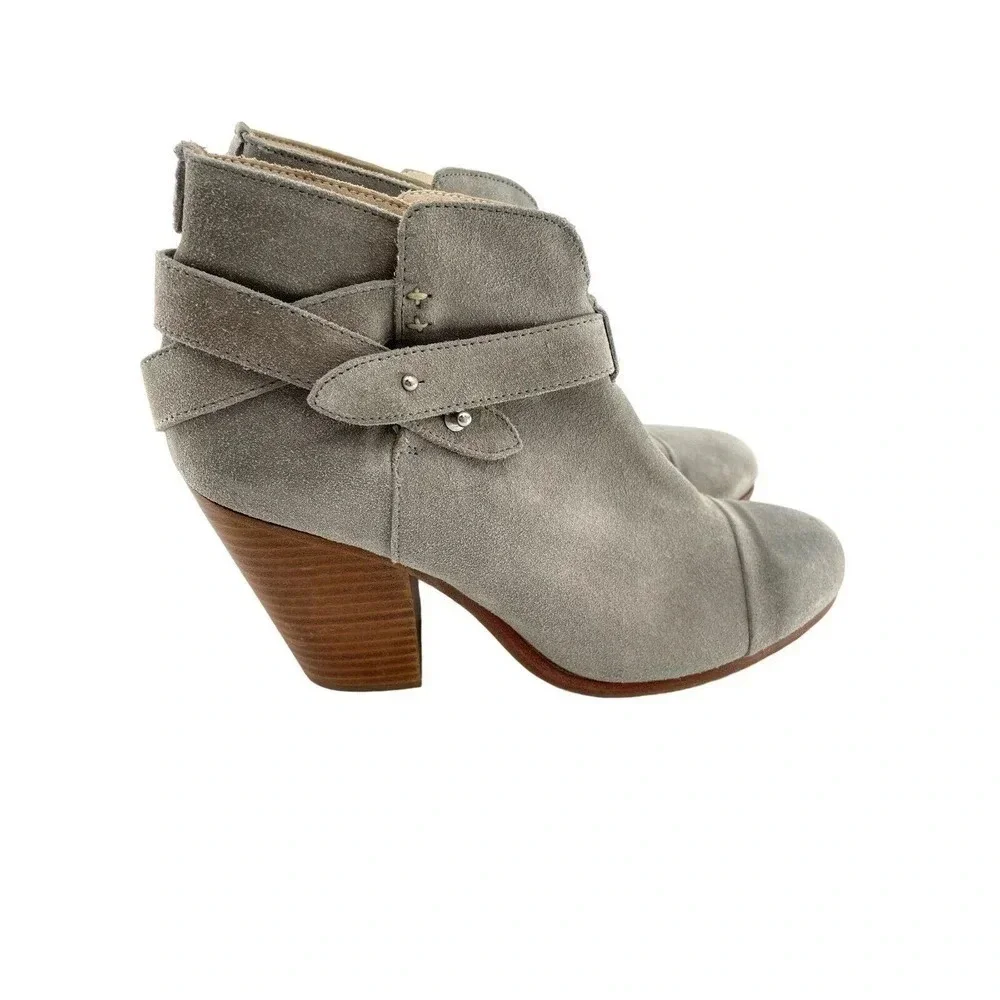 Rag & Bone Harrow Boots Women's Size 41 Ankle Suede Leather Granite Gray